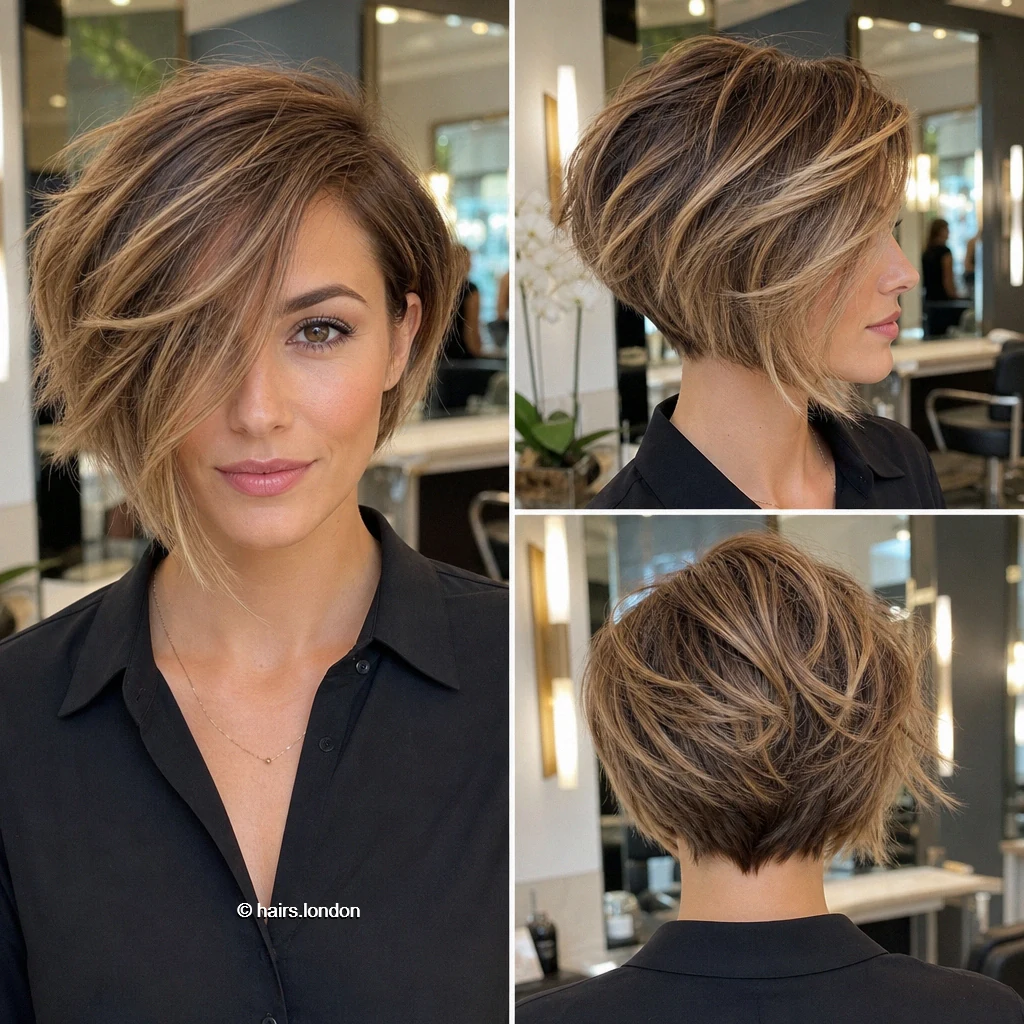 20 Short Bob Haircuts, From Tousled Layers to Sleek Angles Honey Graduated Bob