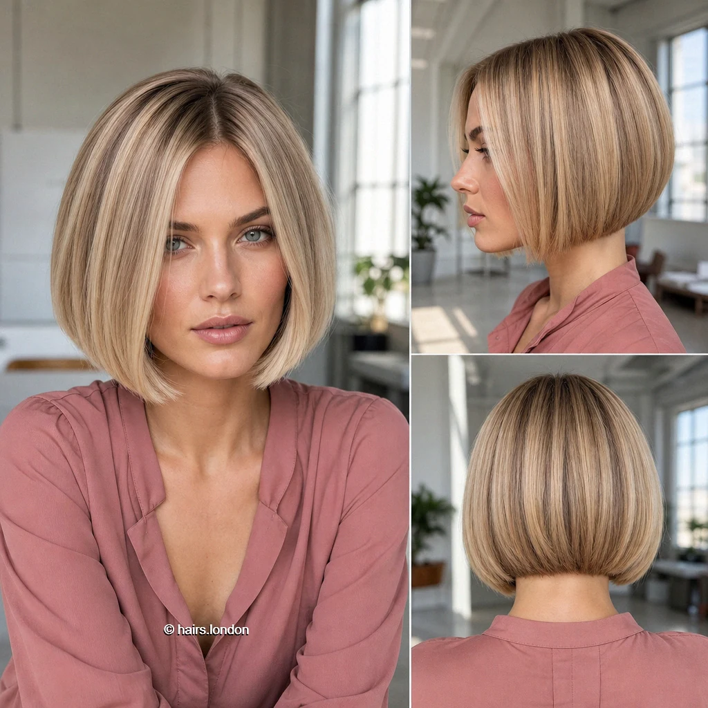 20 Bob Haircut Ideas: Rounded, Layered, Angled and Blunt Shapes Honey Smooth Bob