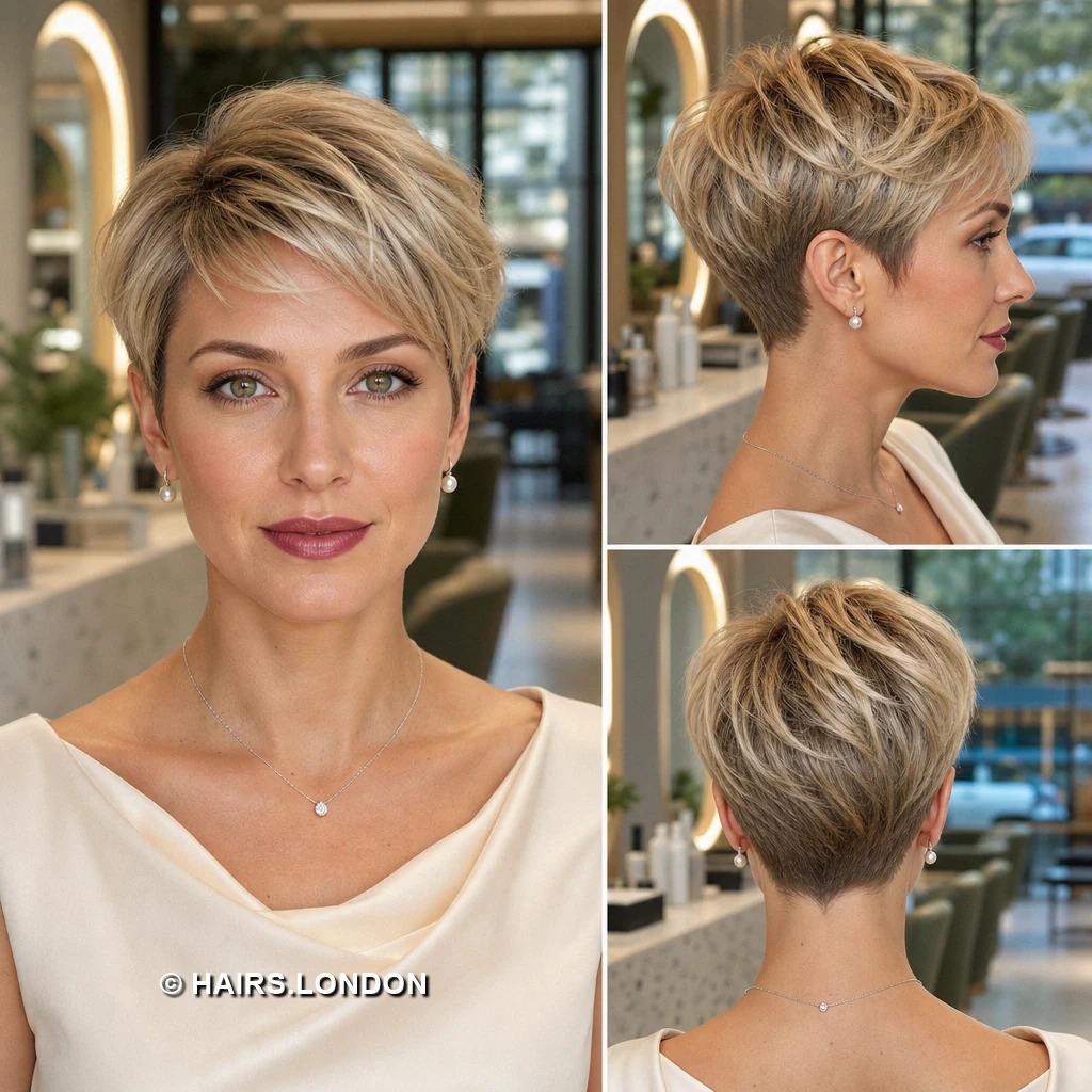 15 Blonde Pixie Cuts With Dark Roots, From Defined Curls to Sweeping Fringes Honey Spiral Pixie