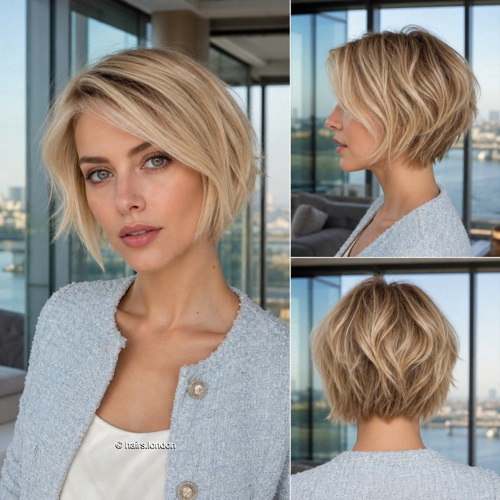 15 Blonde Bob Haircuts: Graduated Shapes, Angled Fronts and Soft Texture Honey Swept Layers