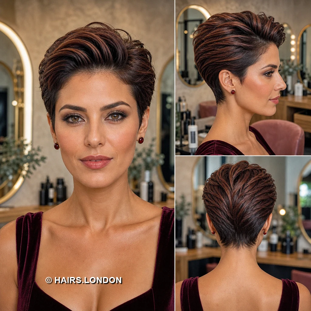 19 Copper and Brown Pixie Haircuts with Texture, Sweeps, and Curls Honey Textured Pixie
