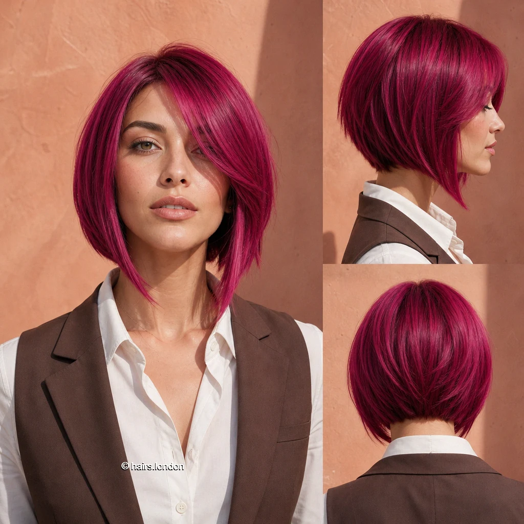 Hotpink Angled Bob