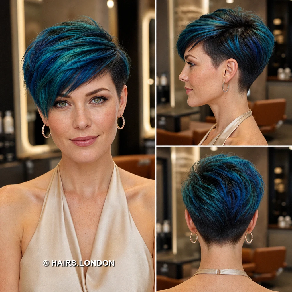 19 Blue Pixie Haircuts, From Cobalt Sweeps to Teal and Silver Layers Indigo Feathered Crop