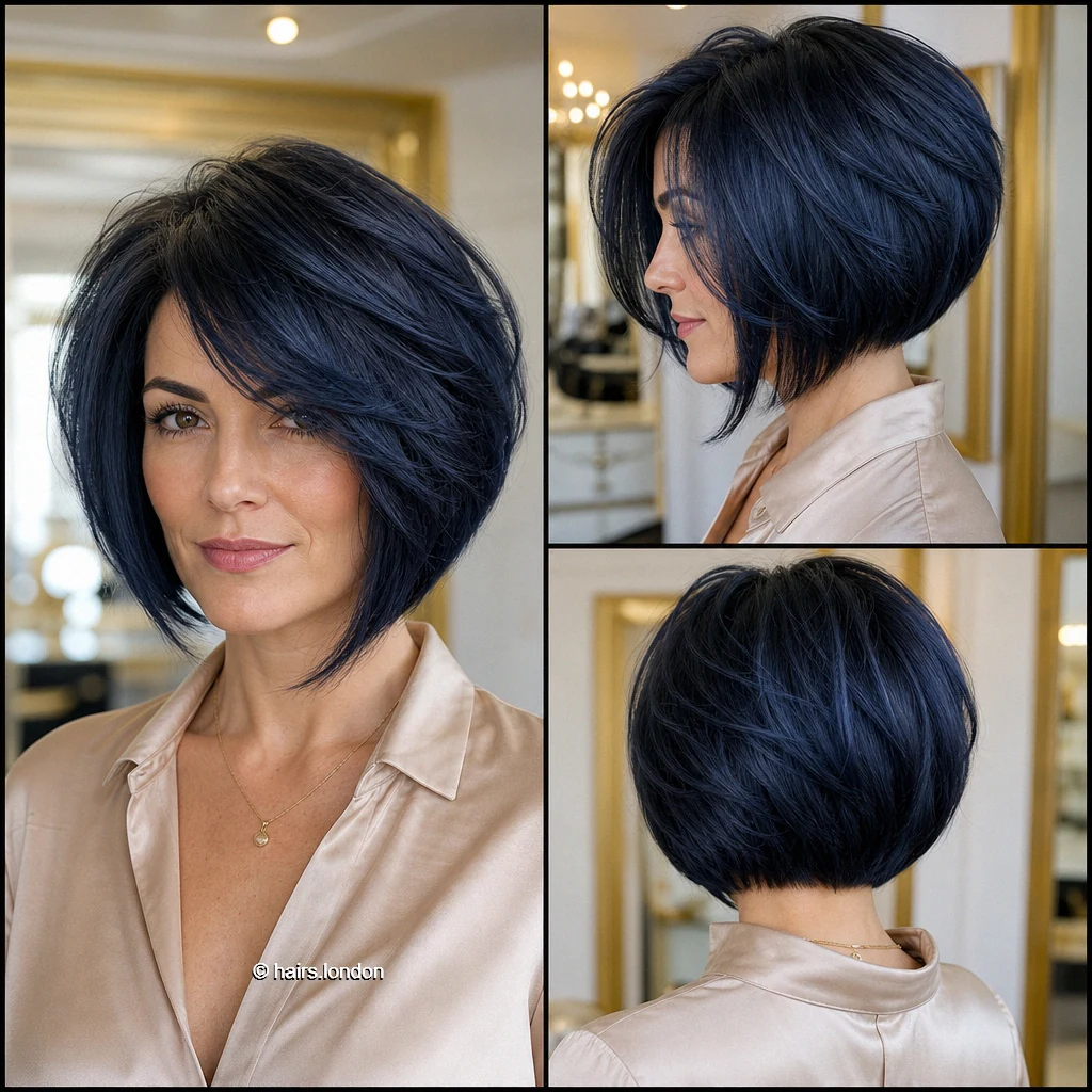 20 Blue and Green Bob Haircuts, From Soft Layers to Sculpted Shapes Ink Stacked Bob