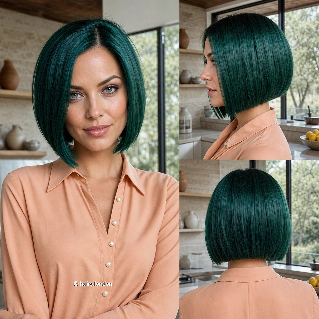 20 Teal Bob Haircuts, From Sleek Jaw-Length Shapes to Textured Short Bobs Jade Aline Bob