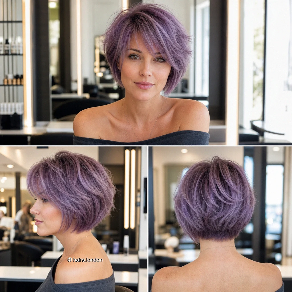 19 Purple Bob Haircut Ideas, From Sleek Lines to Soft Layers Lavender Airflow Bob