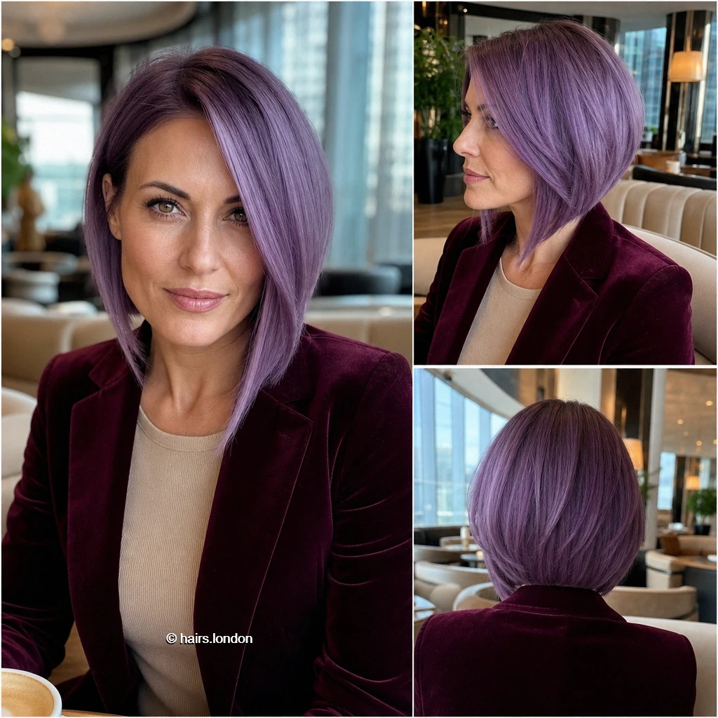 Lavender Asymmetric Bob