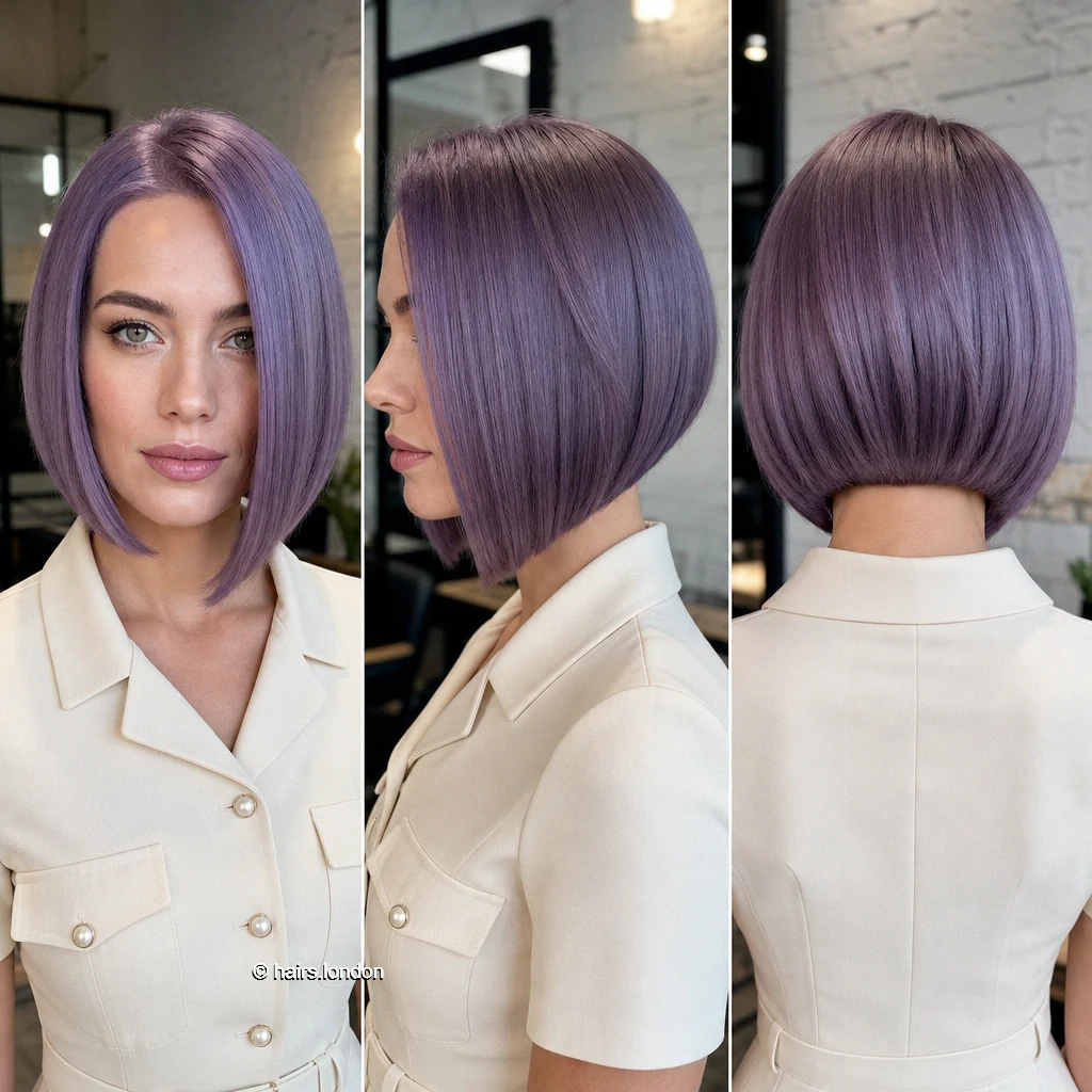 Lavender Jawline Bob