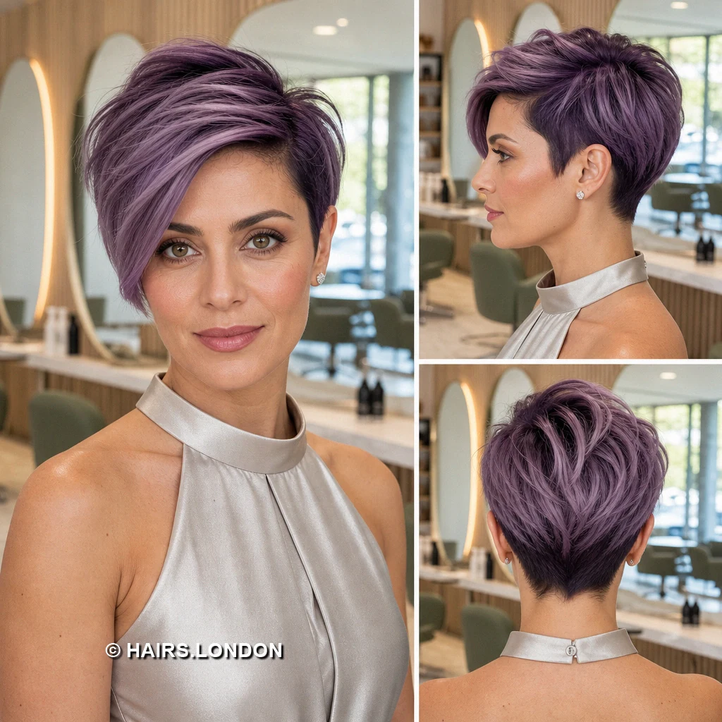 12 Lavender Pixie Haircuts with Swept Fringes and Textured Crowns Lavender Mint Streaks