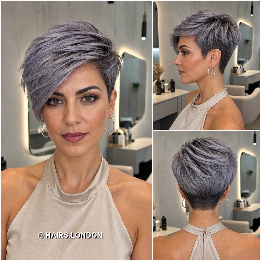 Purple Pixie Haircuts: 12 Ways to Wear a Tapered Crop Lavender Rounded Sweep