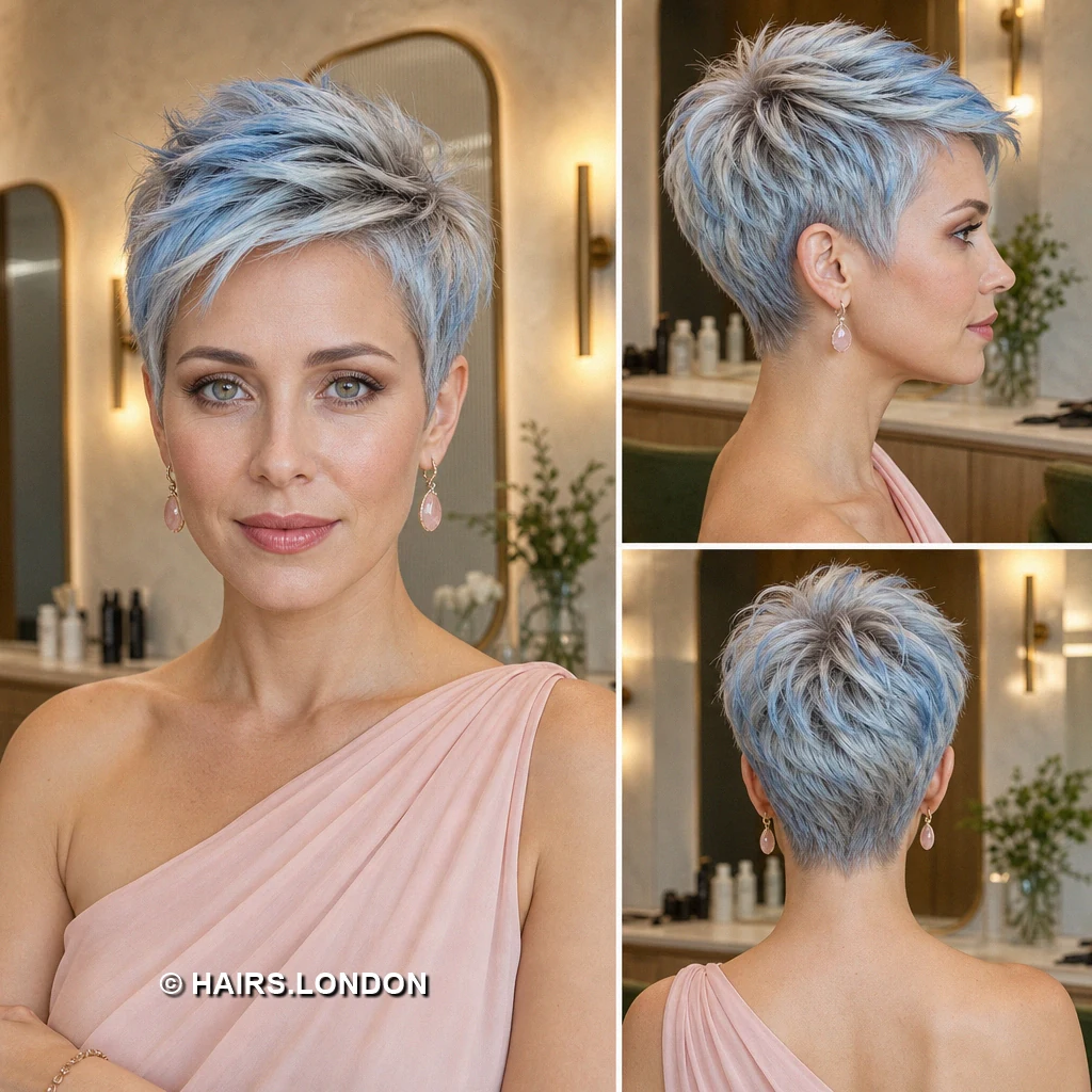15 Pastel Pixie Haircuts with Tapered Napes and Textured Crowns Lavender Rumpled Pixie