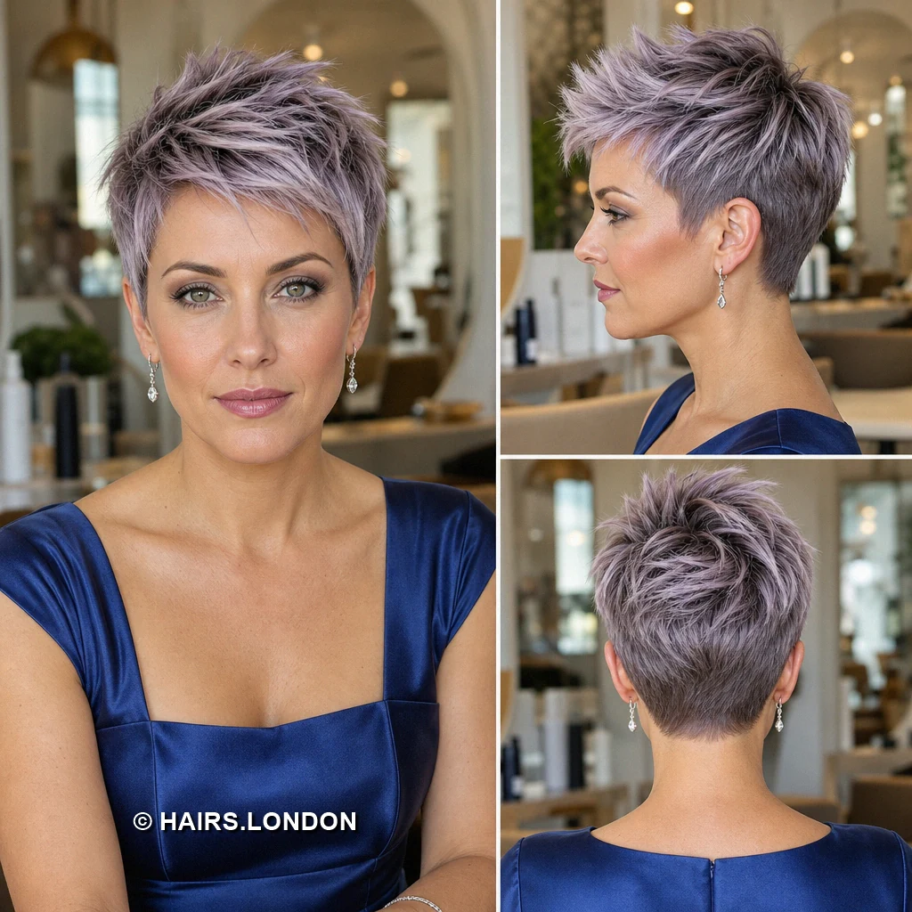 12 Lavender Pixie Haircuts with Swept Fringes and Textured Crowns Lavender Sculpted Crown