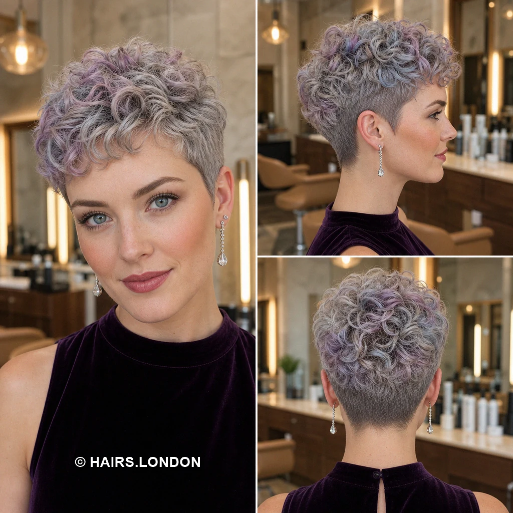 20 Curly Pixie Haircuts with Color and Shape to Inspire Your Next Cut Lavender Silver Coils
