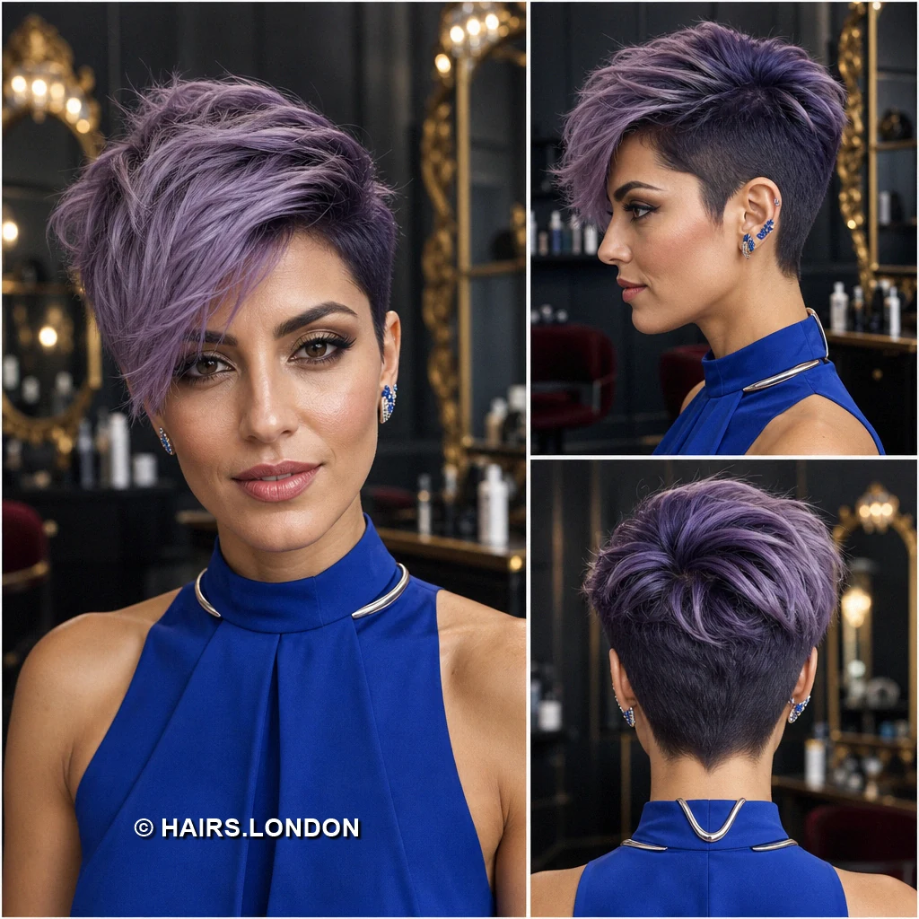 19 Lavender and Purple Pixie Haircuts With Shape, Texture, and Color Lavender Spiky Crown