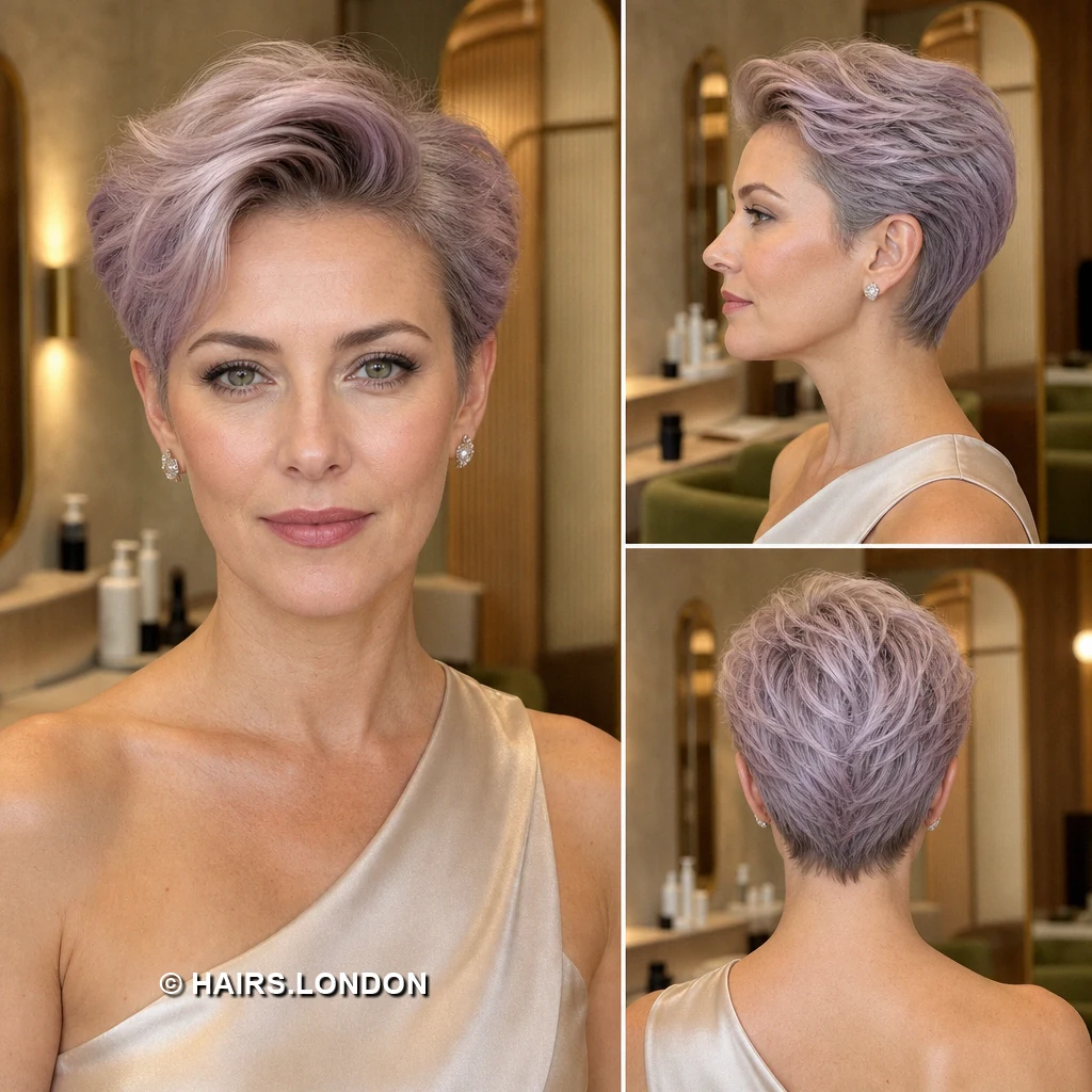 17 Pastel Pixie Haircuts with Soft Color and Textured Shape Lavender Sweeping Crop