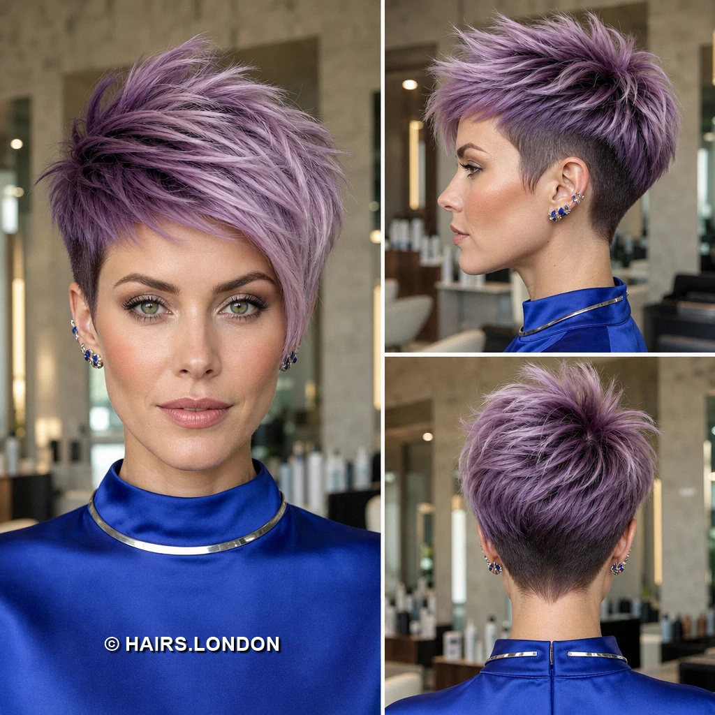 19 Lavender and Purple Pixie Haircuts With Shape, Texture, and Color Lavender Swept Pixie