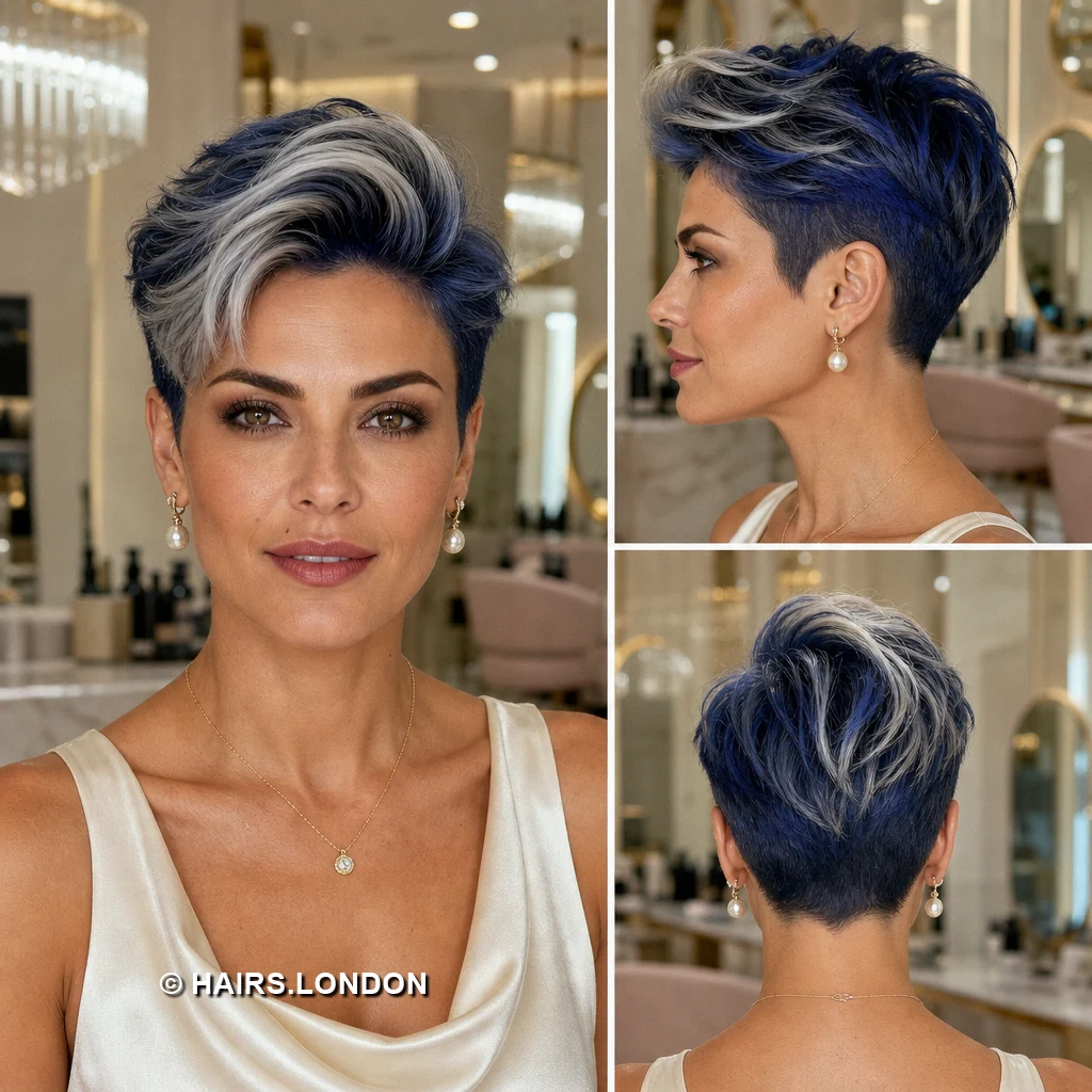 19 Blue Pixie Haircuts with Texture, Swept Fringes, and Teal Details Lavender Swept Pixie