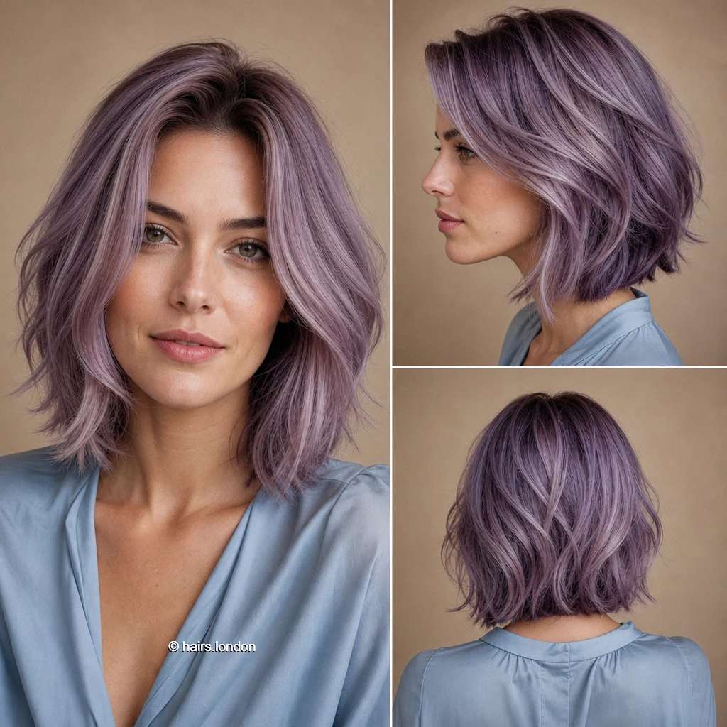 Lavender Wavy Bob