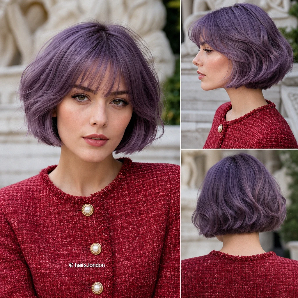 20 Colorful Bob Haircuts: Shapes, Layers and Styling Ideas Lavender Wavy Bob
