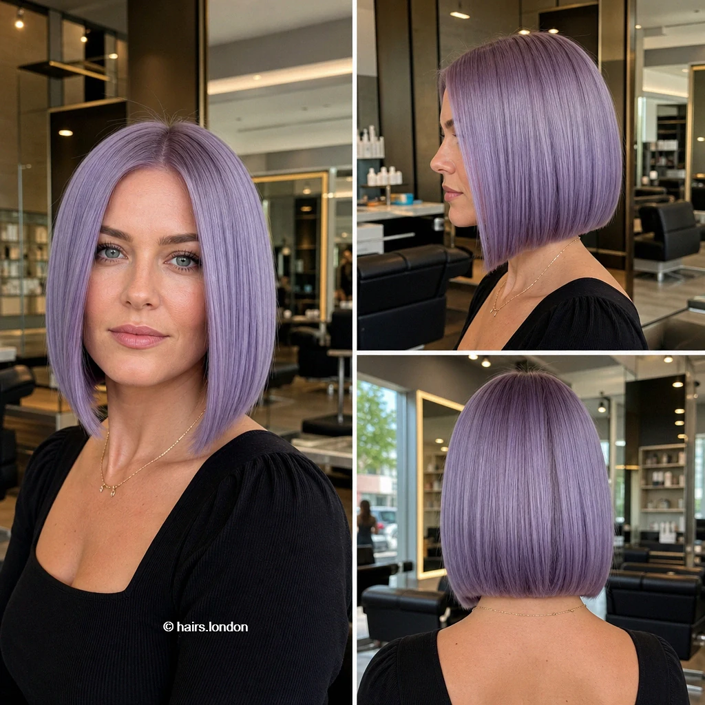 20 Colorful Bob Haircuts, From Sleek Jaw-Length Cuts to Layered Shapes Lilac Angled Bob