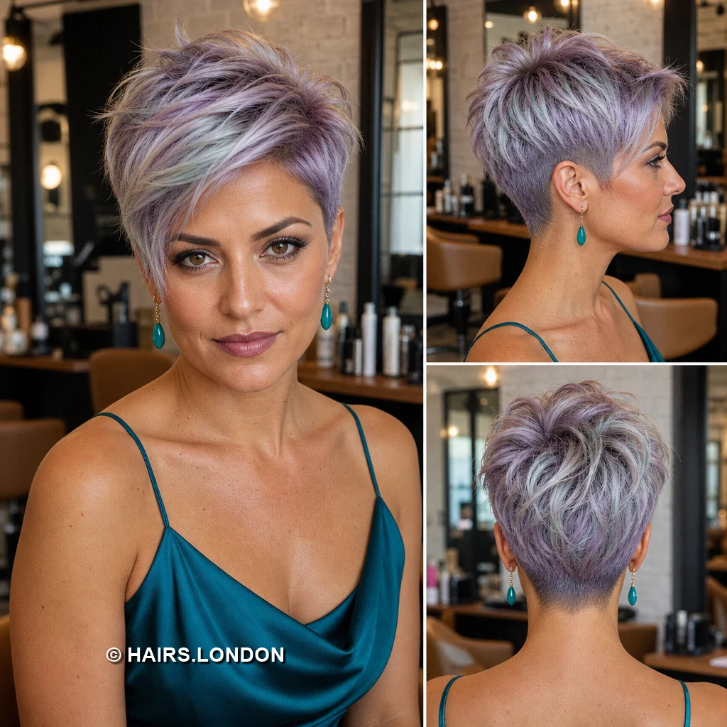 12 Lavender Pixie Haircuts with Swept Fringes and Textured Crowns Lilac Choppy Pixie