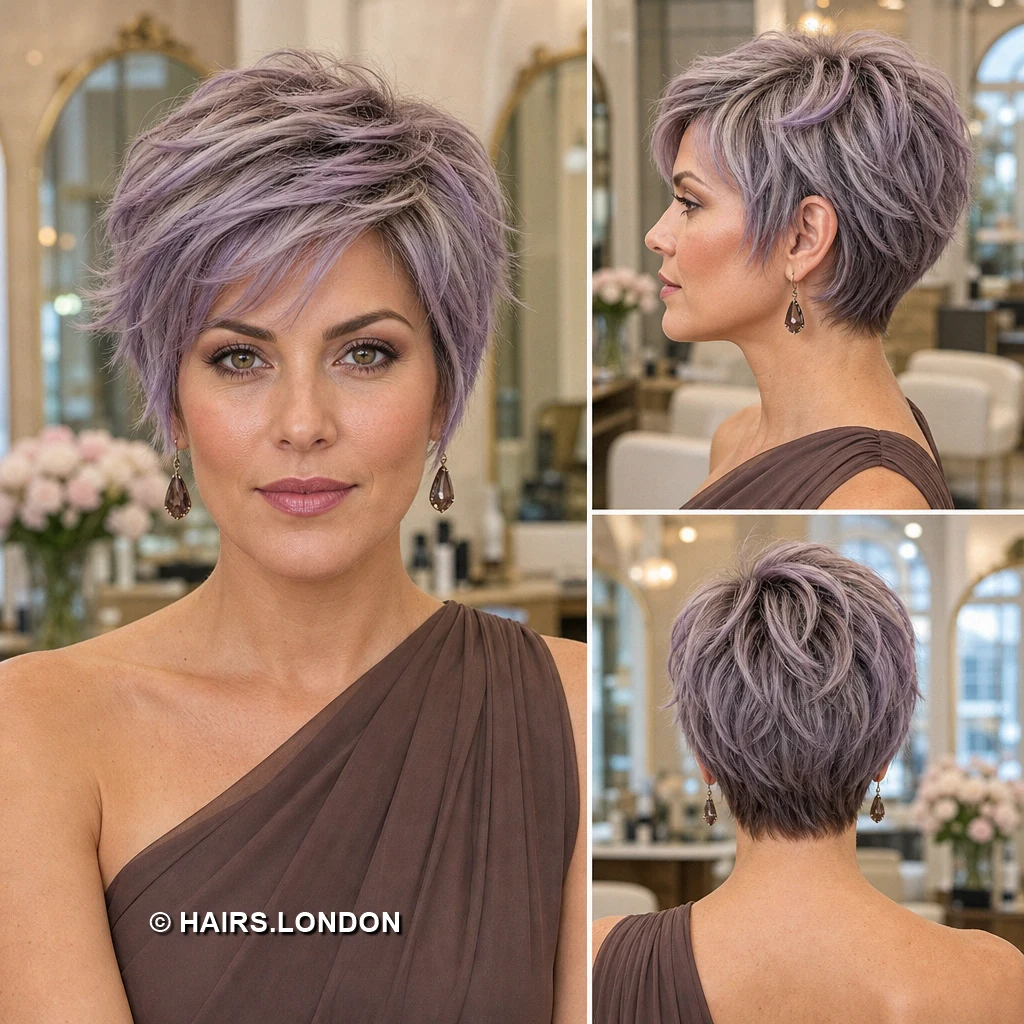 17 Pastel Pixie Haircuts with Soft Color and Textured Shape Lilac Feathered Pixie