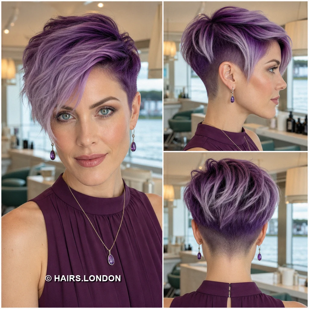 12 Lavender Pixie Haircuts with Swept Fringes and Textured Crowns Lilac Jagged Pixie