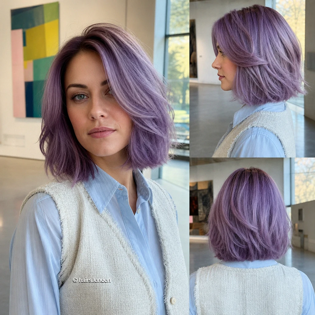 Lilac Layered Bob