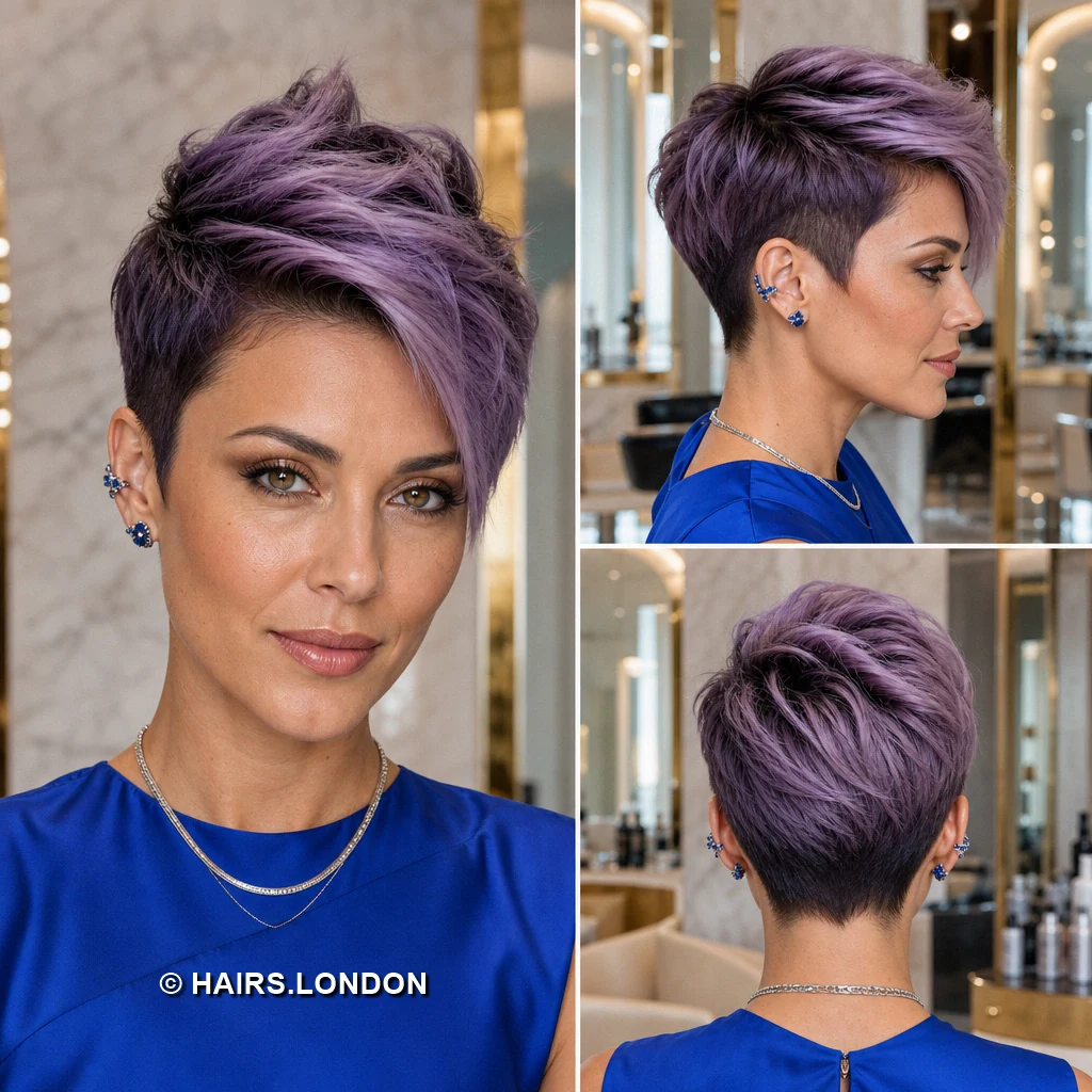 19 Lavender and Purple Pixie Haircuts With Shape, Texture, and Color Lilac Piecey Pixie