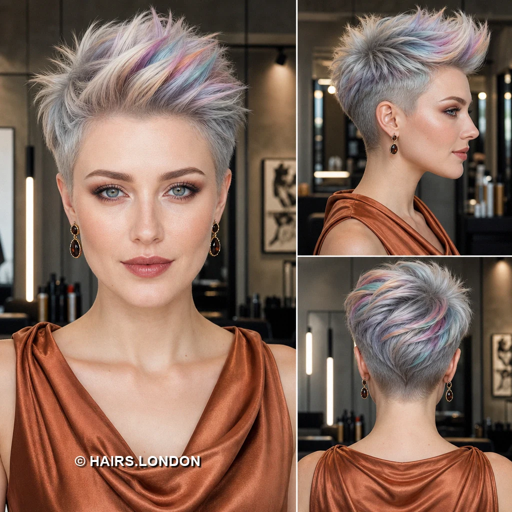 19 Pastel Pixie Haircuts With Texture, Shape, and Soft Color Lilac Spiky Crop