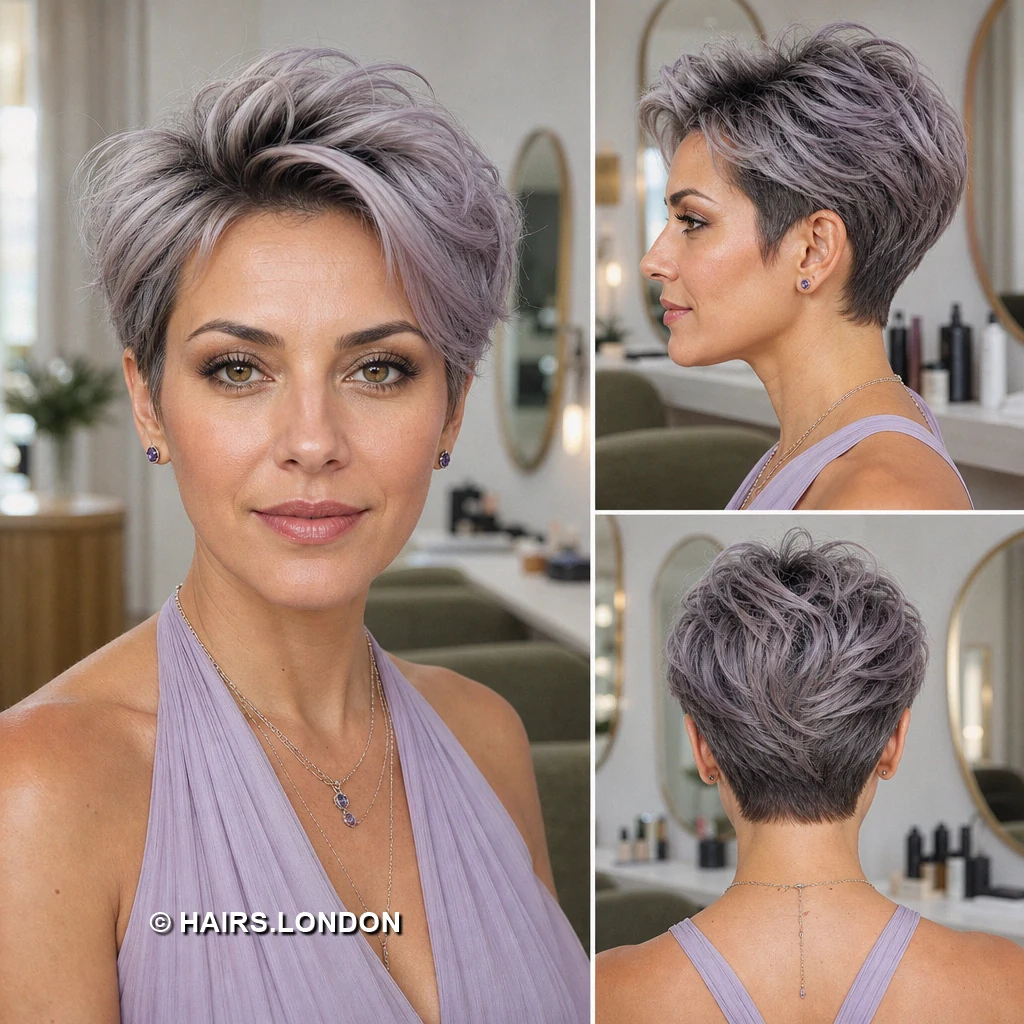 15 Pastel Pixie Haircuts with Tapered Napes and Textured Crowns Lilac Volumed Pixie