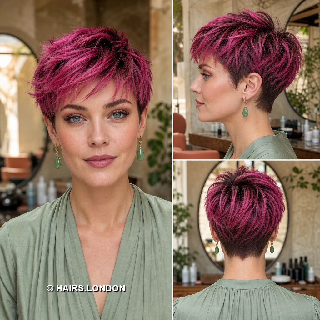 19 Burgundy and Magenta Pixie Cuts, From Soft Waves to Bold Sweeps Magenta Airy Pixie