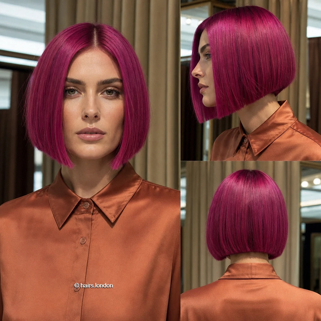 Magenta Angled Bob
