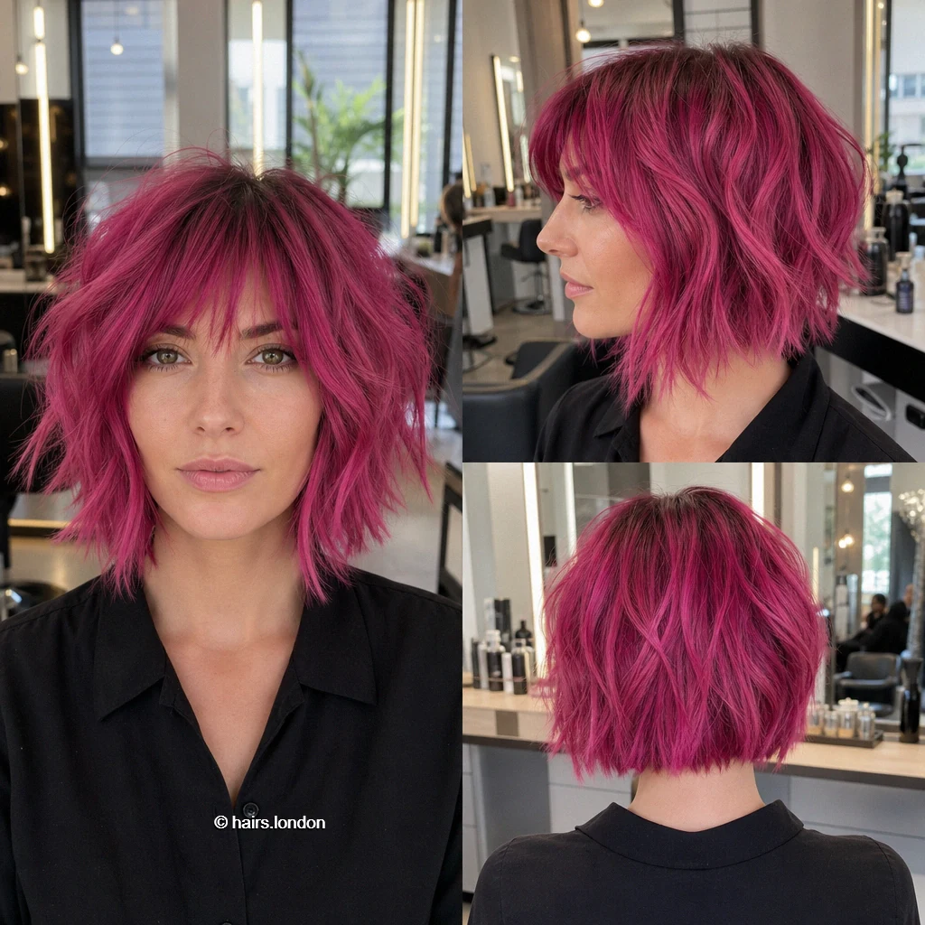 Magenta Choppy Bob