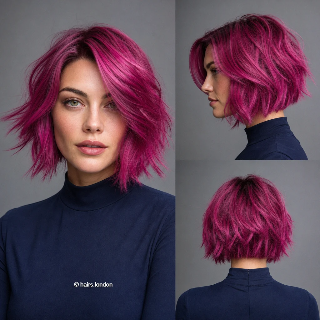 Magenta Choppy Bob
