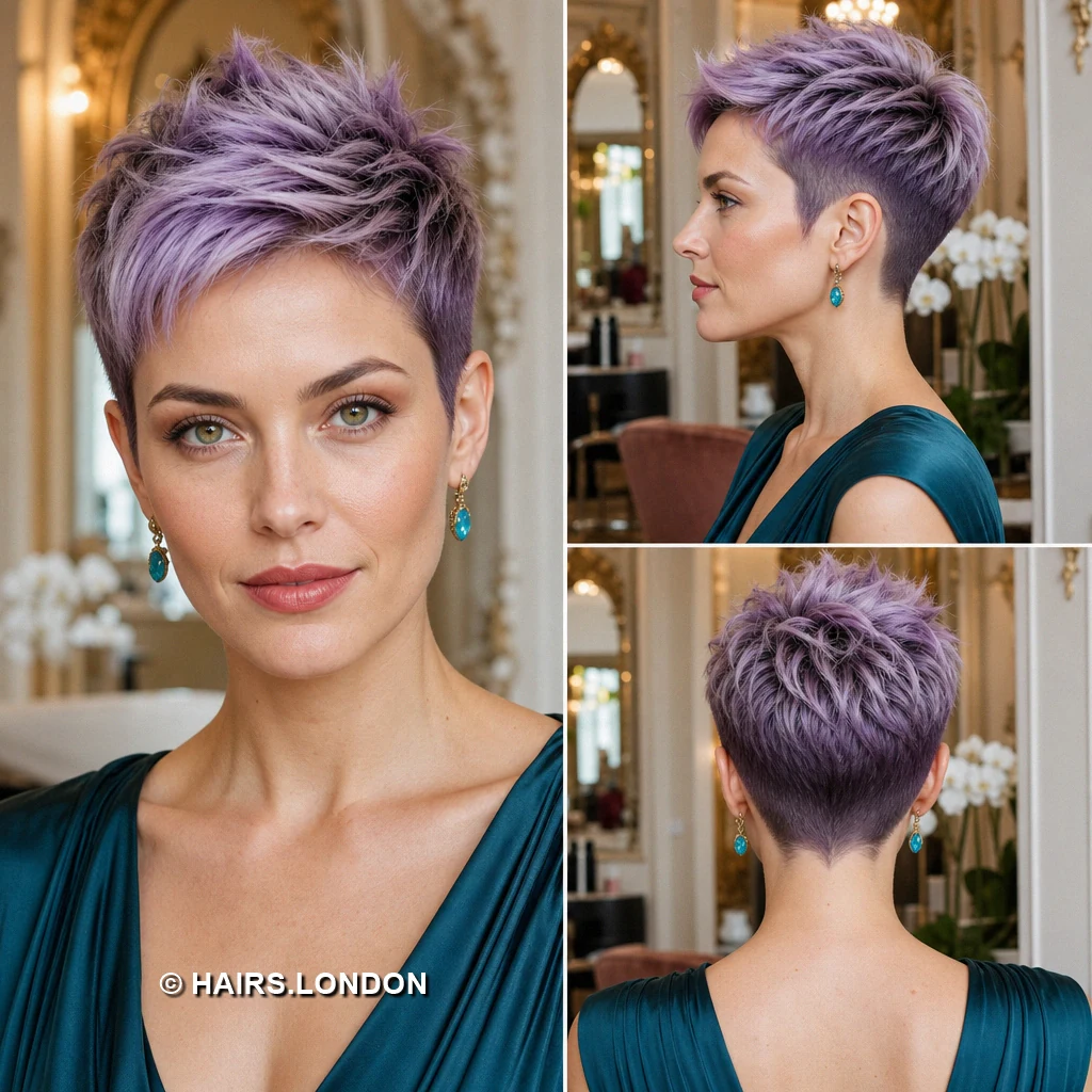 19 Colorful Textured Pixie Cuts with Shape and Movement Magenta Extended Fringe
