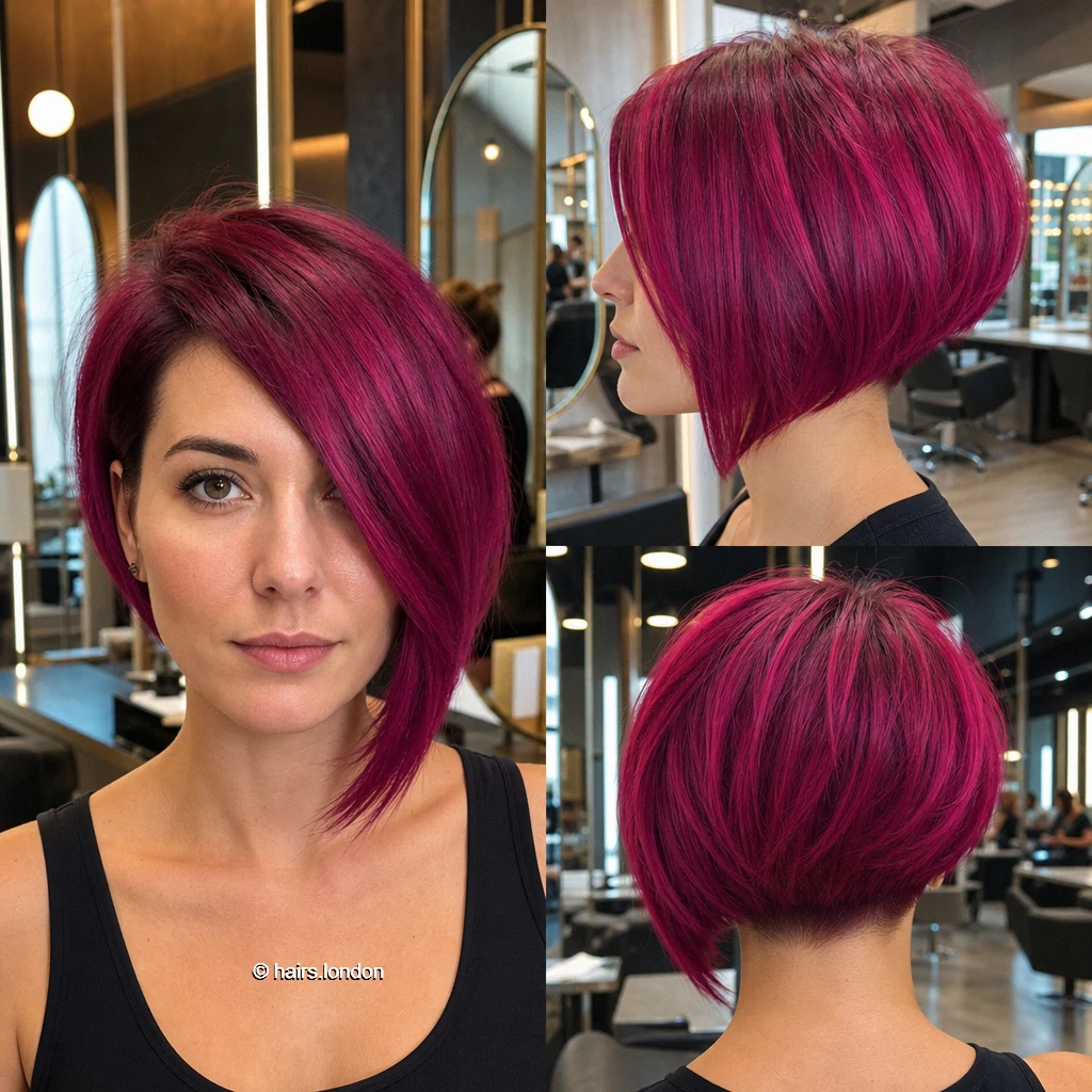Magenta Inverted Bob