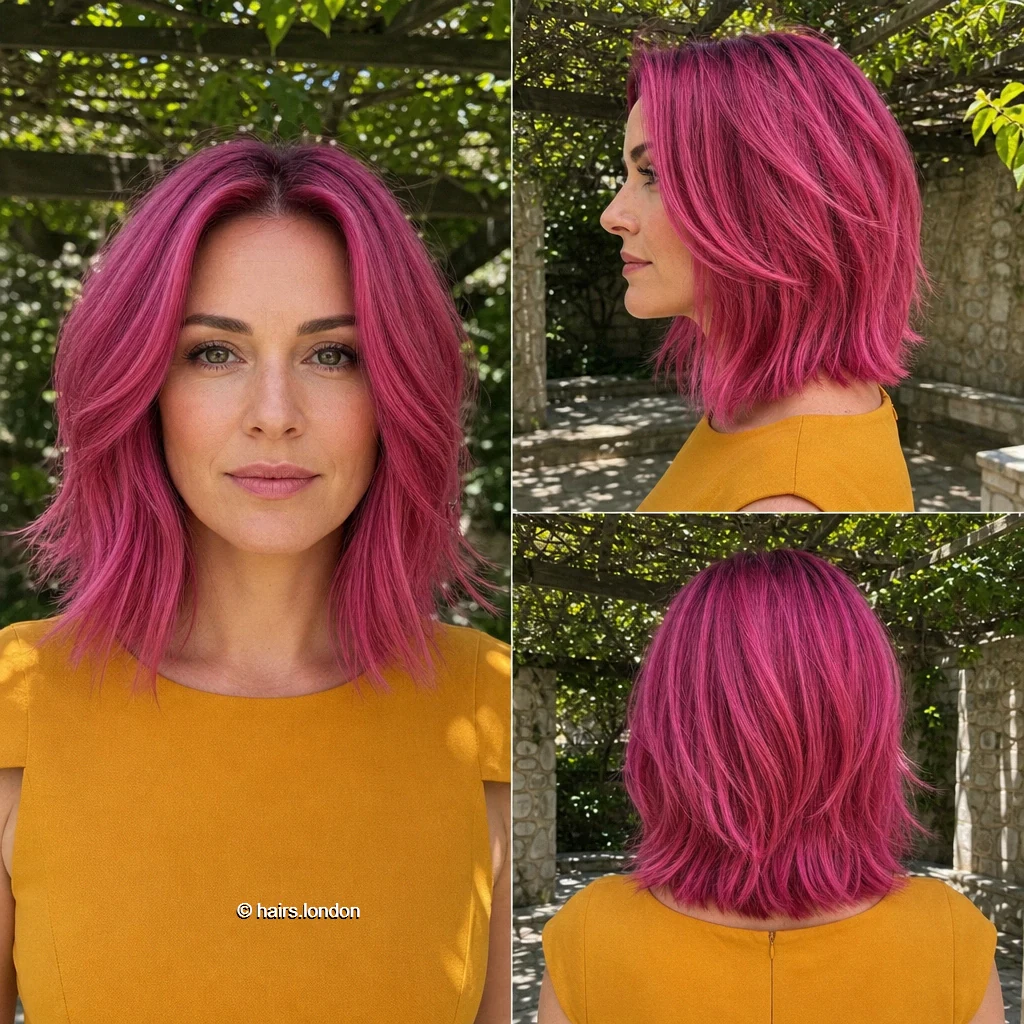 20 Magenta Bob Haircuts: Shapes from Blunt to Shaggy Magenta Layered Lob