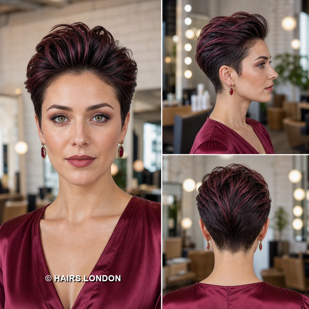 19 Burgundy and Magenta Pixie Cuts, From Soft Waves to Bold Sweeps Magenta Piecey Pixie