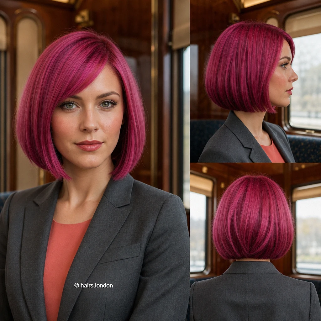 20 Magenta Bob Haircuts: Shapes from Blunt to Shaggy Magenta Polished Bob