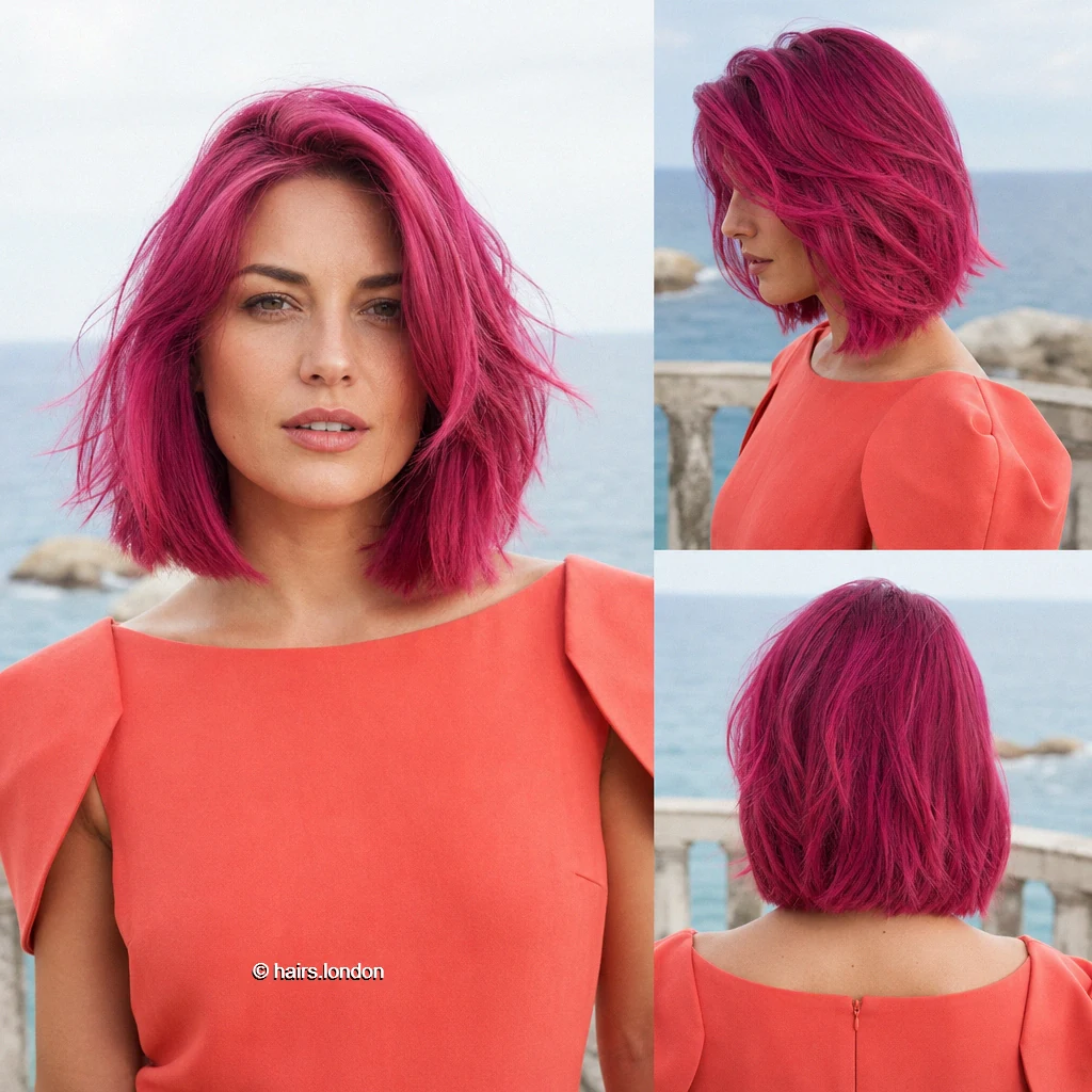 20 Magenta Bob Haircuts: Shapes from Blunt to Shaggy Magenta Relaxed Bob