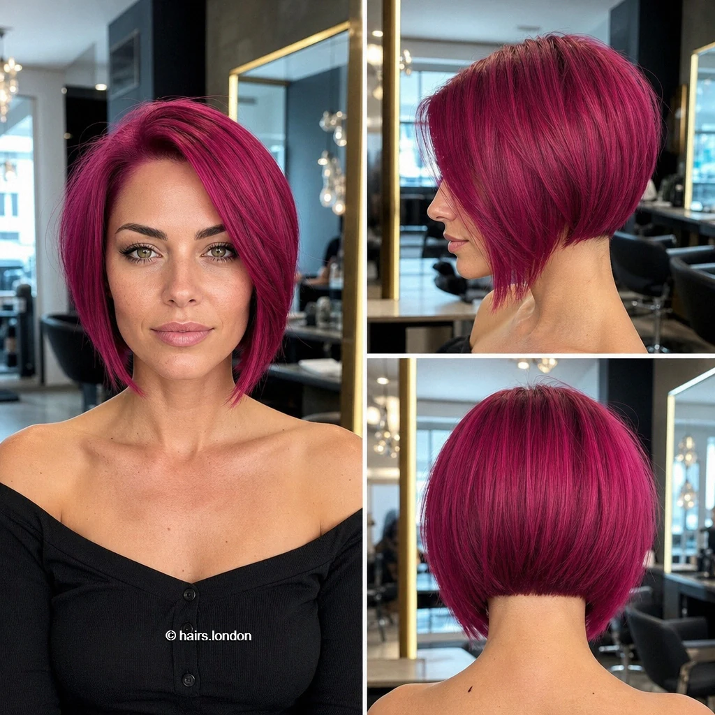 Magenta Stacked Bob