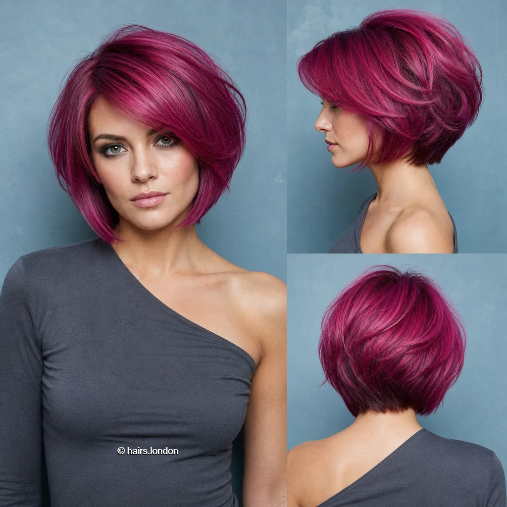 Magenta Tapered Bob