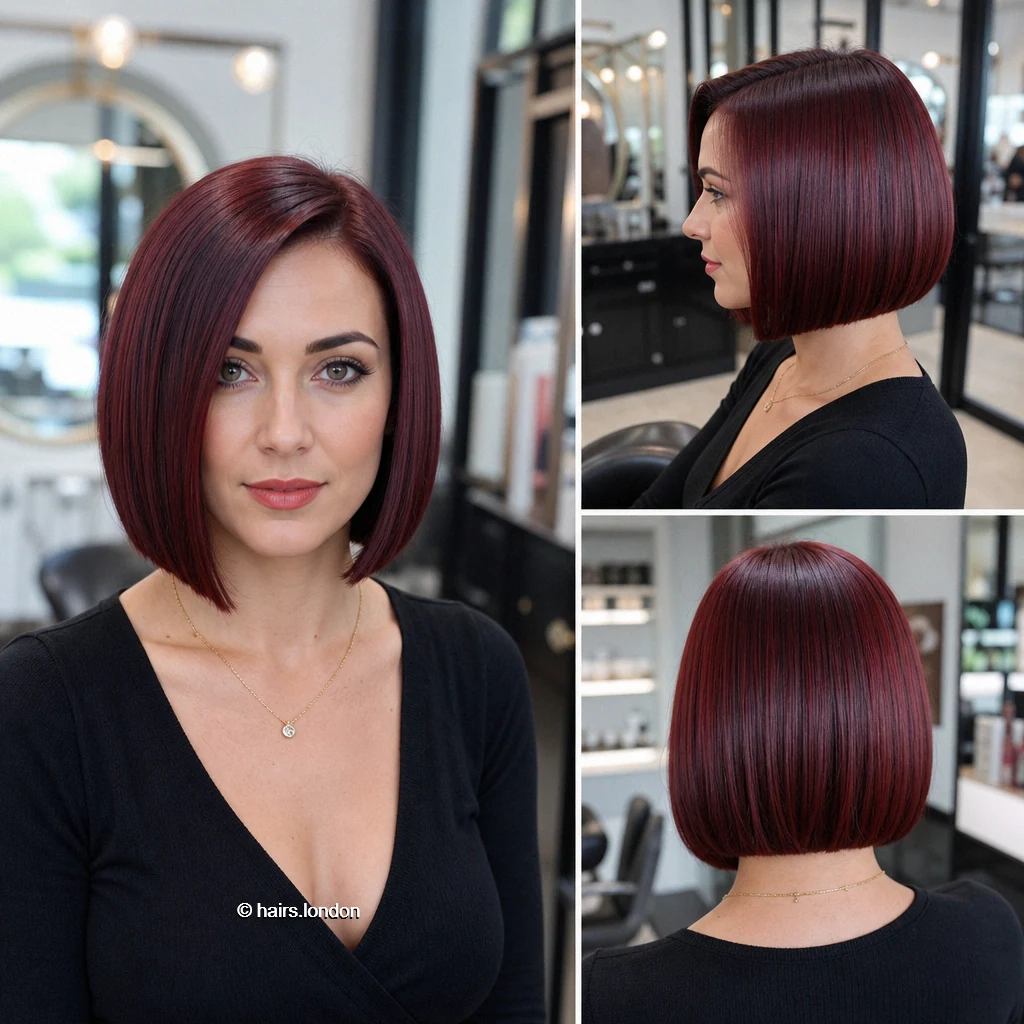 20 Red Bob Haircuts, From Sleek Angles to Textured Layers Mahogany Sidepart Bob