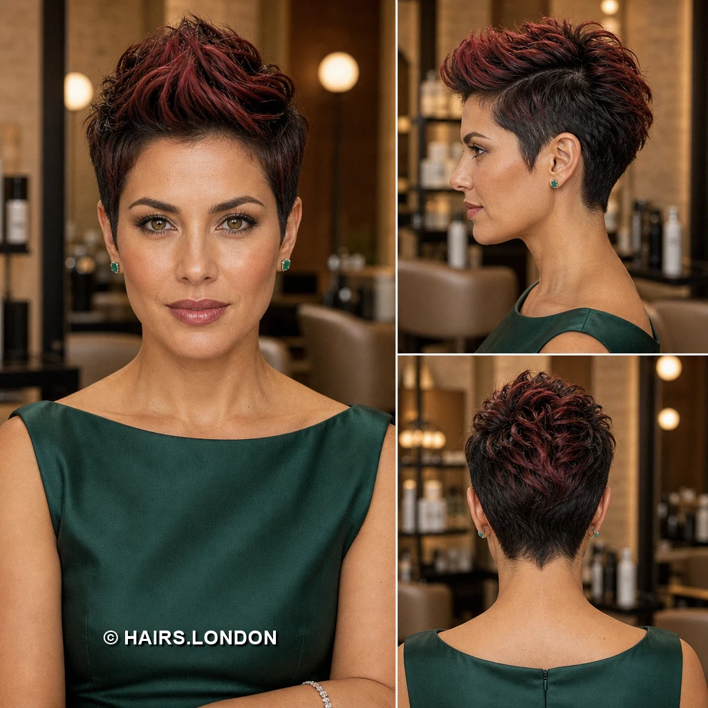 20 Burgundy Pixie Cuts, From Sleek Sweeps to Sculpted Curls Mahogany Undercut Sweep