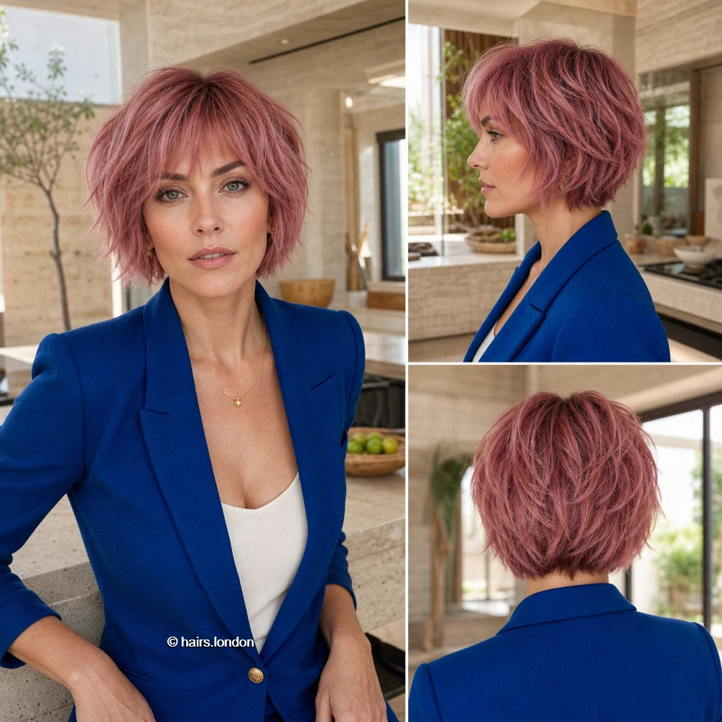 Mauve Choppy Bob