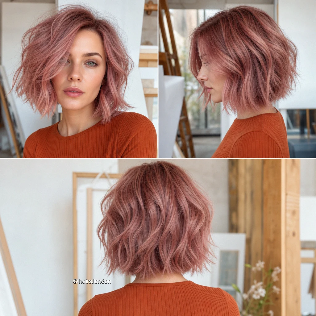Mauve Tousled Bob