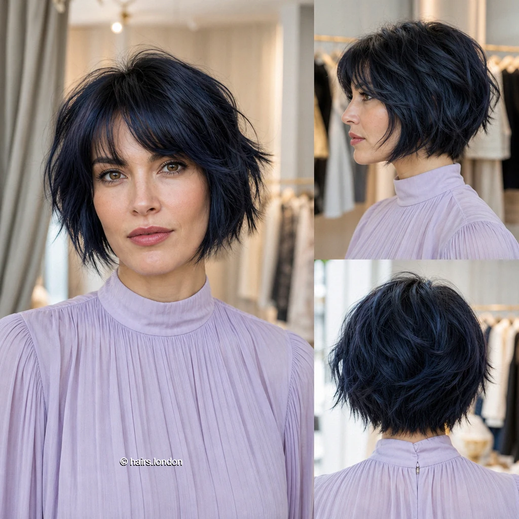 Midnight Shaggy Bob