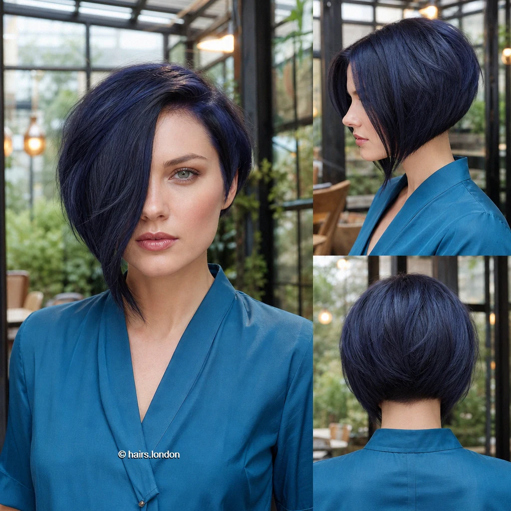 Midnightblue Asymmetrical Bob