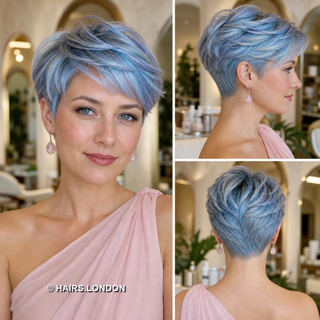 15 Pastel Pixie Haircuts with Tapered Napes and Textured Crowns Mint Wavy Pixie